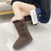Shoes Mid-calf Snow Boots Suede Buckle Slip on Short-BS00987-Veeddydropshipping